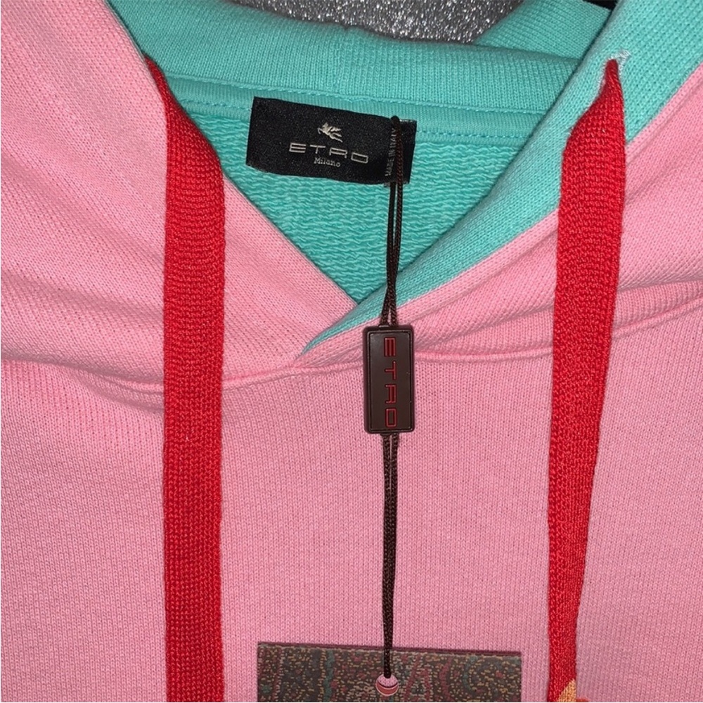 Authentic ETRO colour-block embroidered logo hoodie - Picture 15 of 16